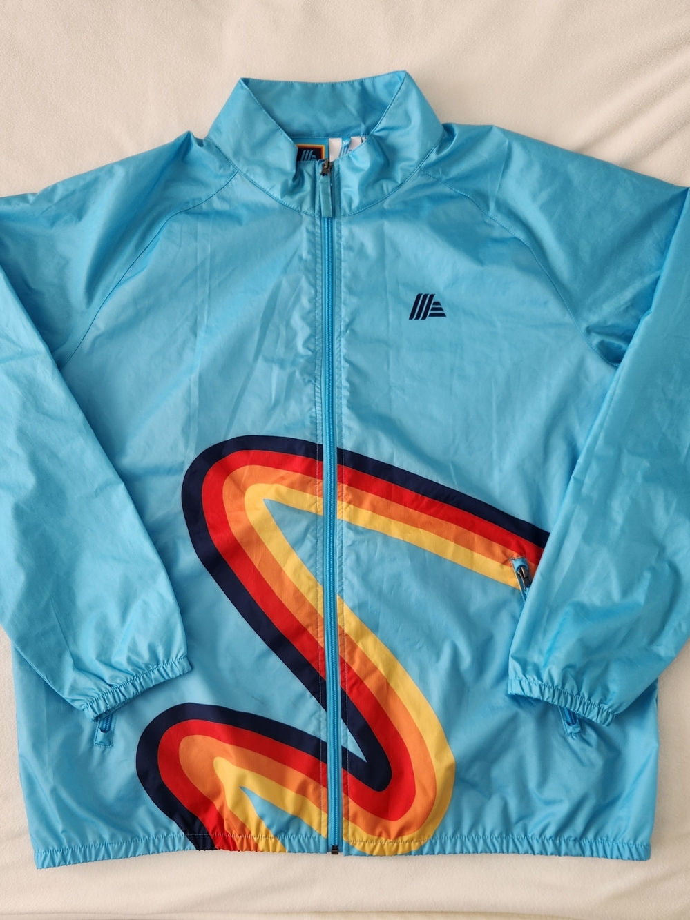 Aldi Windbreaker Full Zip Size XL Preowned Great Condition Blue Zipper Pockets